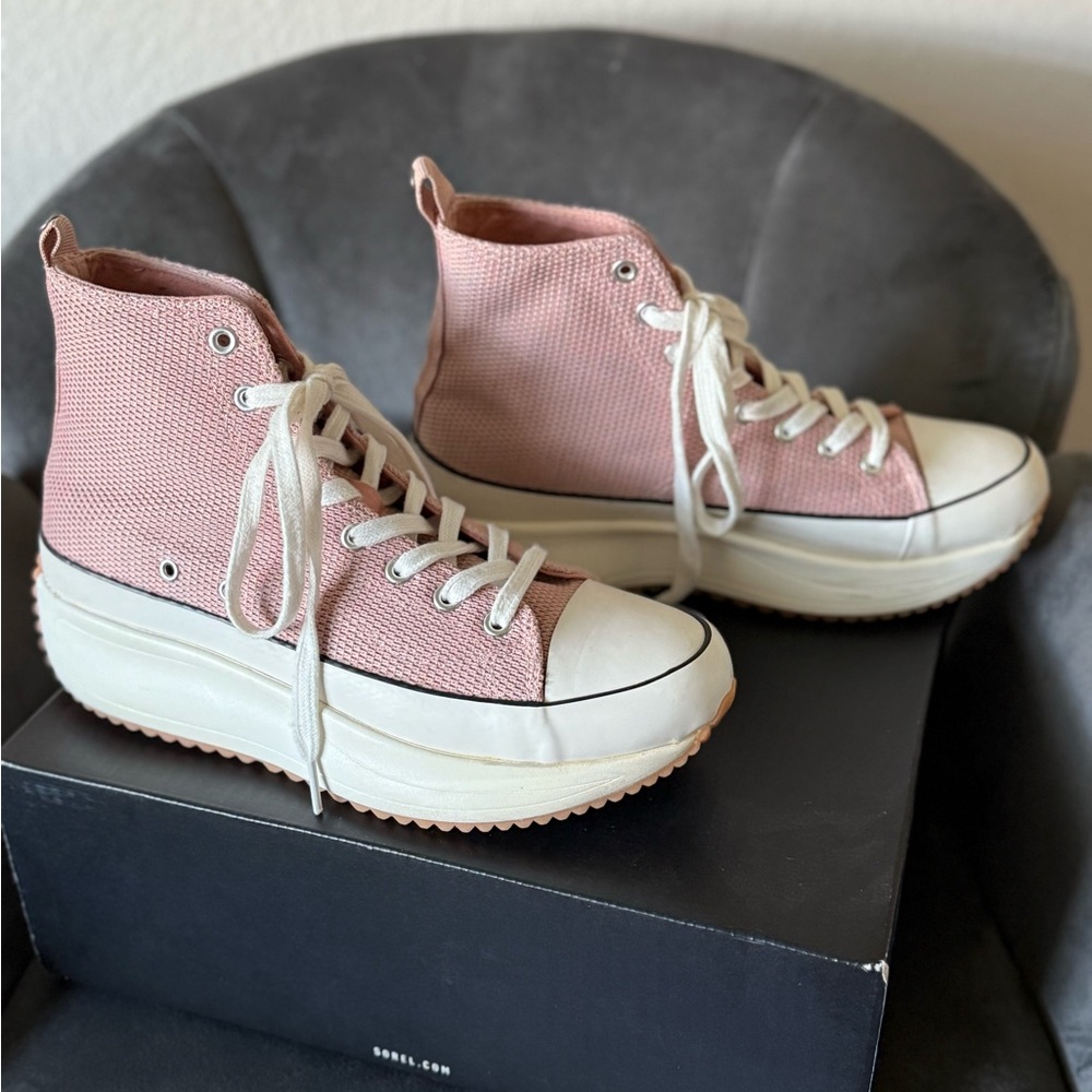 Madden Girl Blush Pink Platform High-Top Sneakers